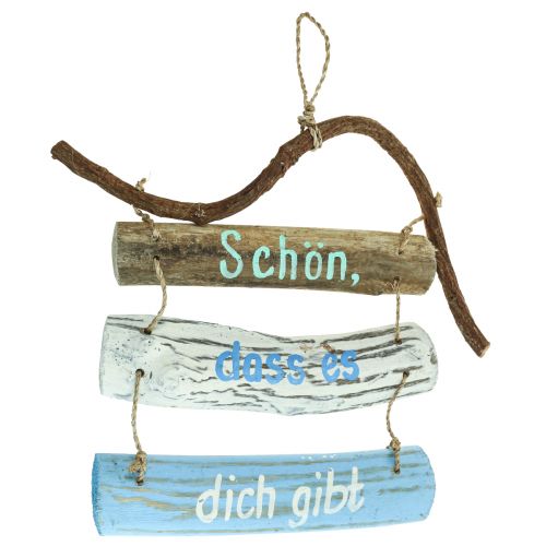 Treibholz Deko mit Schriftzug, Wandschmuck, maritime Hängedeko 43×41cm