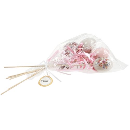 Floristik24 Blumenstecker Ostereier am Stab mit Motiven 4×5,5cm 6 St