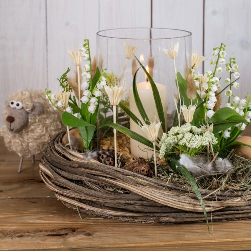 Floristik24 Schneeglöckchen mit Grasball 24cm