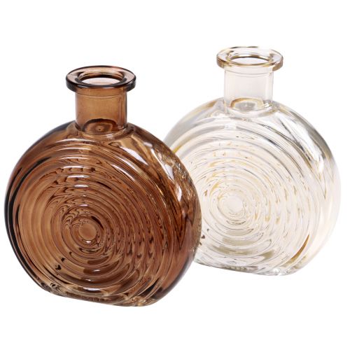 Floristik24 Glasvasen Retro Minivasen Glas Braun Beige H13,5cm 2St