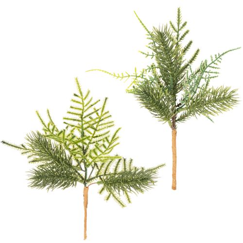 Artikel Künstlicher Tannenzweig aus Kunststoff 22 cm Grün 2er-Set für saisonale Dekoration