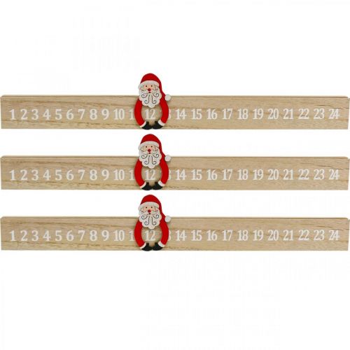 Floristik24 Adventskalender Holz Adventsleiste Deko Advent 48,5cm 3St