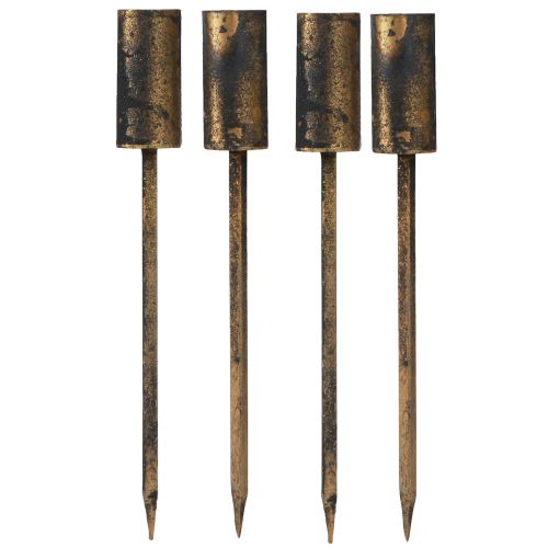 Floristik24 Adventskerzenhalter Vintage Gold Für Stabkerzen Ø23mm 4St