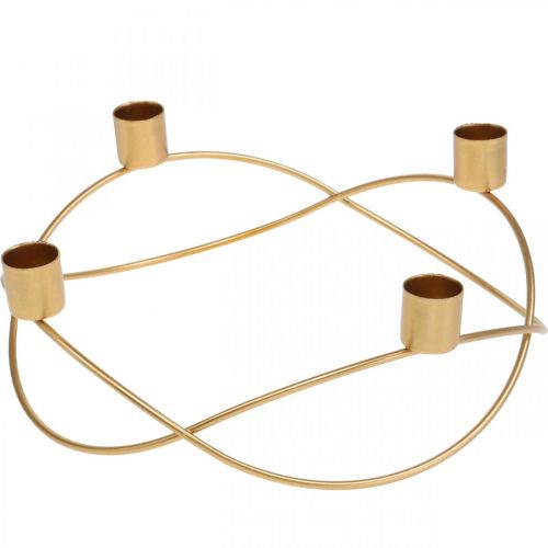 Floristik24 Kerzenhalter Gold Adventskranz Metall Für Stabkerzen Ø24cm