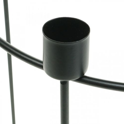 Floristik24 Kerzenhalter für 4 Stabkerzen Schwarz Metall Ø25cm H23cm