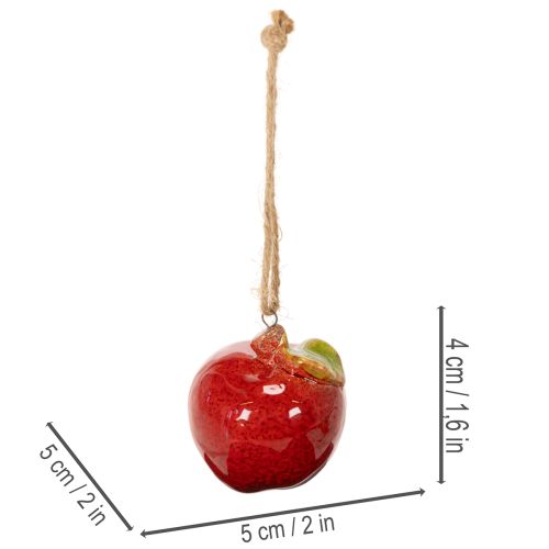 Herbstdeko Apfel 5cm aus Keramik zum Hängen, 4er-Set | Floristik24.ch