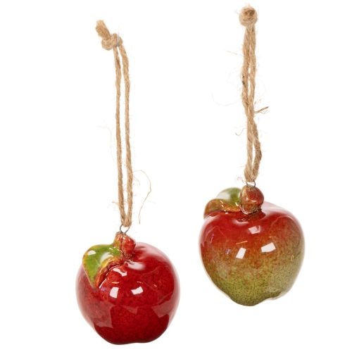 Herbstdeko Apfel 5cm aus Keramik zum Hängen, 4er-Set | Floristik24.ch
