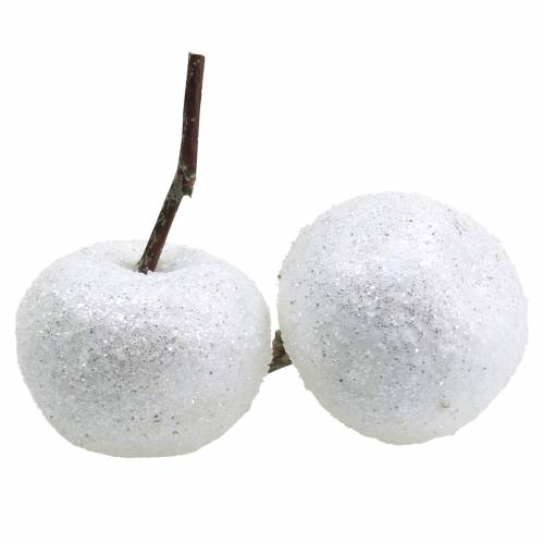 Deko-Äpfel Weiß mit Glitzer 5,5–6,5cm 12St