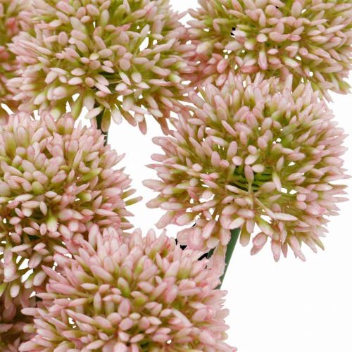 Floristik24 Kunstblume Allium Rosa 38cm Künstlicher Zierlauch Seidenblume im Bund 12St