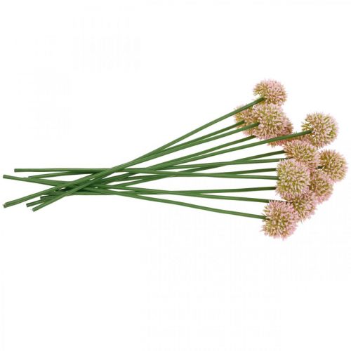 Floristik24 Kunstblume Allium Rosa 38cm Künstlicher Zierlauch Seidenblume im Bund 12St