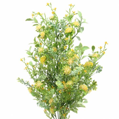 Strauß mit Gräsern und Blüten künstlich Gelb 53cm