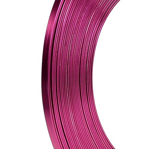 Floristik24 Aluminium Flachdraht Pink 5mm 10m Basteldraht Dekoration