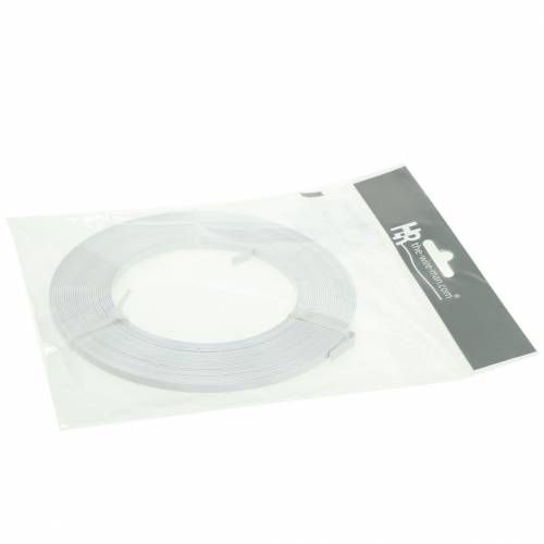 Floristik24 Aluminium-Flachdraht 5mm 10m Weiß Schmuckdraht