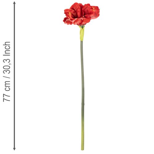 Künstliche Amaryllis in Rot mit langem Stiel, 77 cm | Floristik24.ch