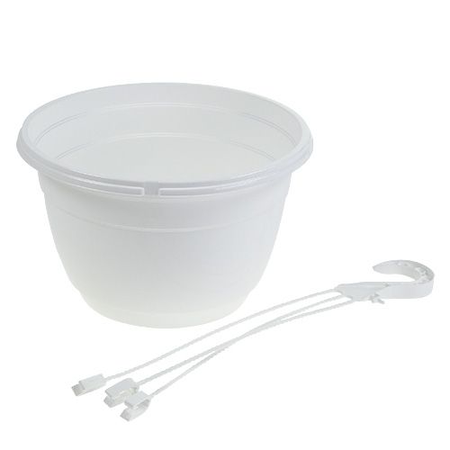 Artikel Blumen Ampel 25cm Weiß