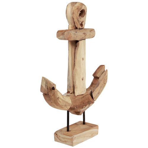 Floristik24 Anker Deko Holz Metall mit Sockel Teak Maritim 26×7×38cm