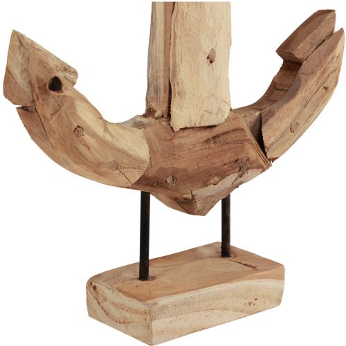Floristik24 Anker Deko Holz Metall mit Sockel Teak Maritim 26×7×38cm