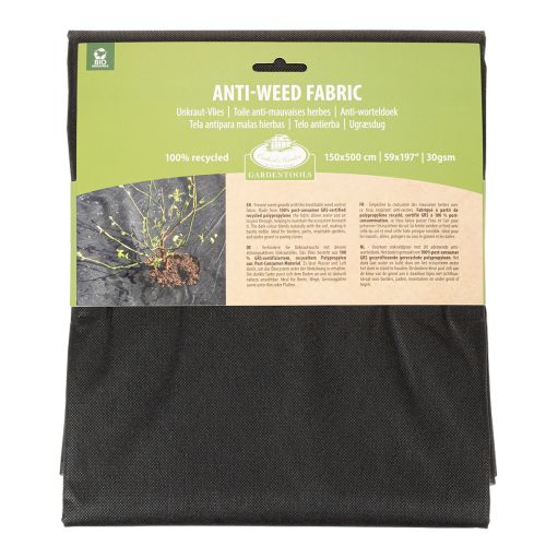 Schwarzes Gartenvlies 150x500cm aus recyceltem Polypropylen für Garten- und Beetgestaltung | Floristik24.ch