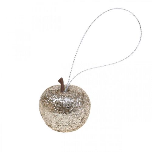 Floristik24 Deko Mini Apfel Glitter Champagner Baumschmuck Ø3,5cm 24 St