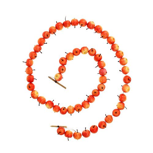 Floristik24 Apfelgirlande aus 55 mini Apfel gelb-orange 113cm