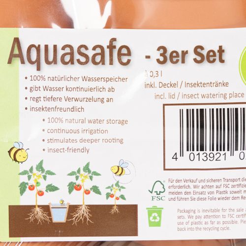 Aquasafe Wasserspeicher mit Insektentränke für Garten und Terrasse 12 cm 3er-Set | Floristik24.ch