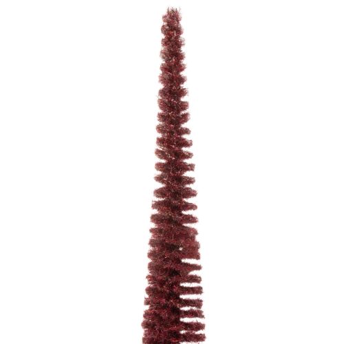 Dekorativer schlanker Kunst-Tannenbaum auf Holzsockel 60 cm Rot | Floristik24.ch