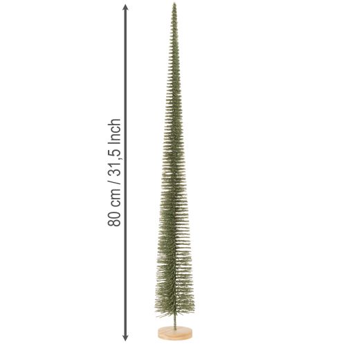 Dekotannenbaum künstlich mit Holzsockel 80 cm grün | Floristik24.ch