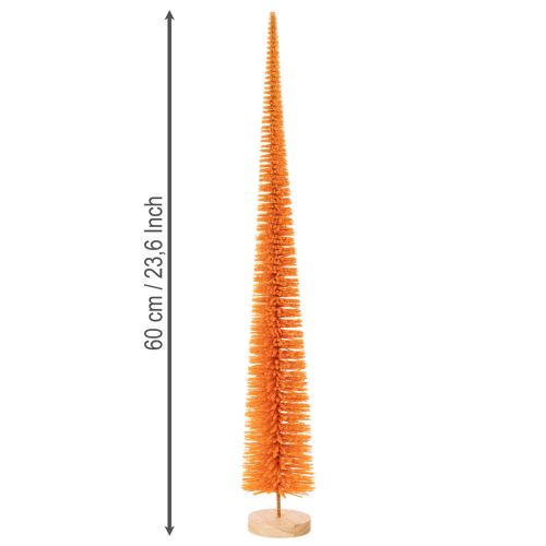 Künstlicher Tannenbaum Orange auf Holzsockel 60cm | Floristik24.ch