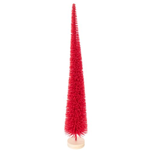 Deko Tannenbaum schmal künstlich Rot mit Holzsockel 40 cm 3er-Set