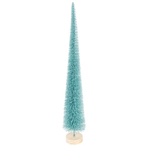 Tannenbaum Kunstbaum schlank 40cm türkis mit Holzfuss