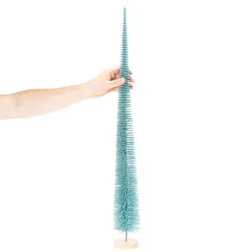 Künstlicher Tannenbaum 80cm Türkis mit Holzfuss für Innen | Floristik24.ch