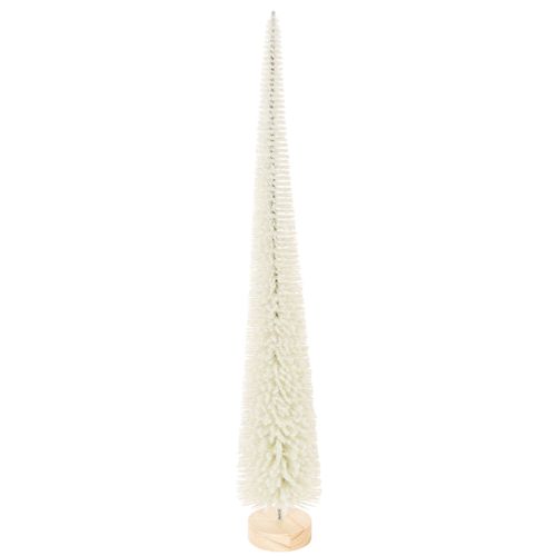 Tannenbaum Dekobaum aus Kunststoff mit Holzfuss, 40 cm, weissgrau, Set mit 3 Stück für saisonale Dekoration