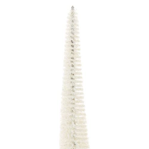 Tannenbaum Dekobaum aus Kunststoff mit Holzfuss, 40 cm, weissgrau, Set mit 3 Stück für saisonale Dekoration | Floristik24.ch