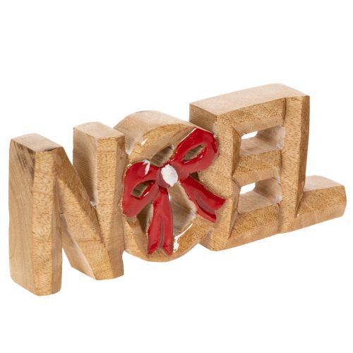 Schriftzug Noel aus Holz mit roter Schleife 18 cm für Innenbereich online kaufen | Floristik24.ch
