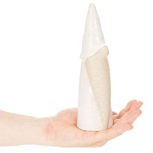 Dekofigur Wichtel Keramik 22 cm Weiss und Natur für Weihnachten | Floristik24.ch
