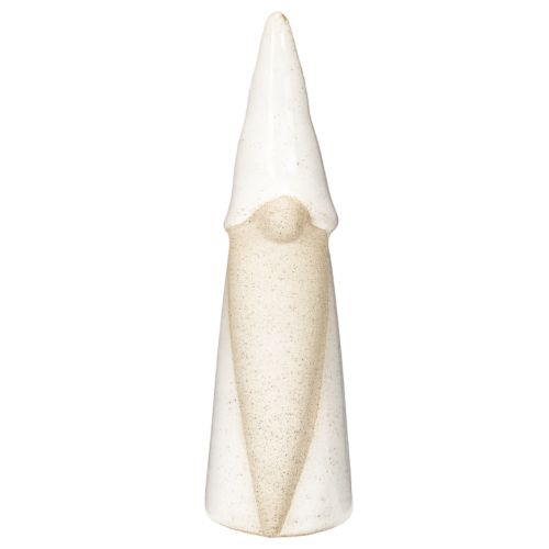 Dekofigur Wichtel Keramik 22 cm Weiss und Natur für Weihnachten | Floristik24.ch