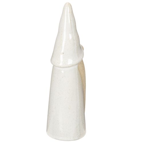 Dekofigur Wichtel Keramik 22 cm Weiss und Natur für Weihnachten | Floristik24.ch