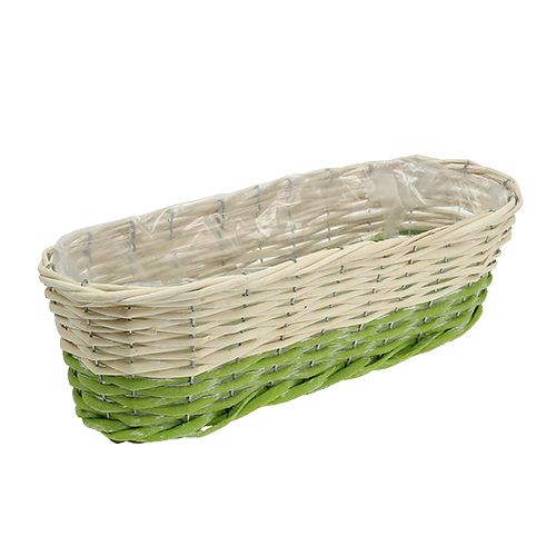 Floristik24 Balkonkasten oval 48x18cm H14cm Creme, Grün