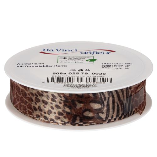 Dekoband 25mm 20m Polyester Animal-Print Leoparden- und Zebramuster für Geschenkverpackungen | Floristik24.ch