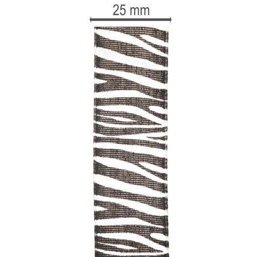 Geschenkband Polyester Zebramuster 25mm x 20m Schwarz-Weiss | Floristik24.ch