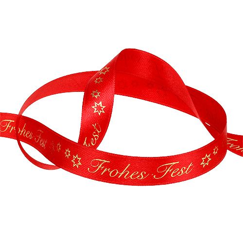 Artikel Band mit "Frohes Fest" Rot 15mm 20m