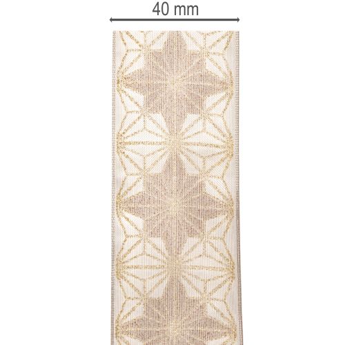 Dekoband mit Sternen 40mm Gold Braun 20m | Floristik24.ch