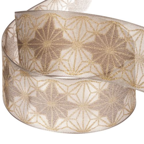 Dekoband mit Sternen 40mm Gold