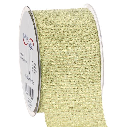 Dekoband mit Glitter aus Polyester 55mm x 15m Hellgrün | Floristik24.ch