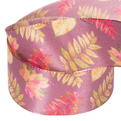 Dekoband Polyester Herbstlaub 40mm x 15m Lila | Floristik24.ch