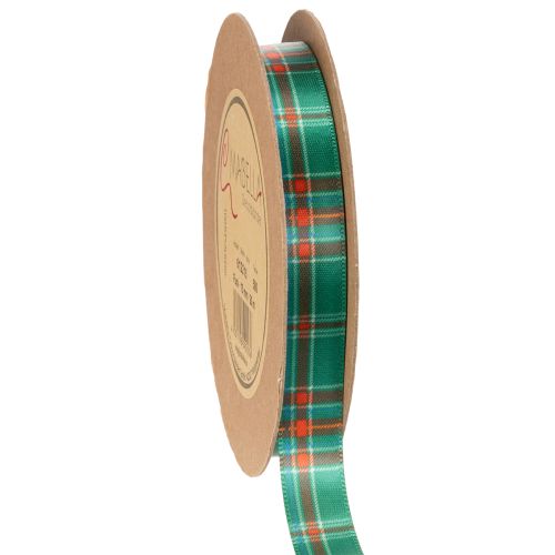 Geschenkband kariert Polyester 15mm x 20m Rot-Grün-Weiss online kaufen | Floristik24.ch
