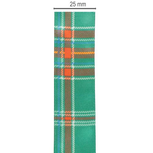 Geschenkband mit Karomuster 25mm Grün und Rot 20m Polyester | Floristik24.ch