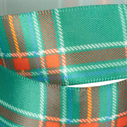 Geschenkband mit Karomuster 25mm Grün und Rot 20m Polyester | Floristik24.ch