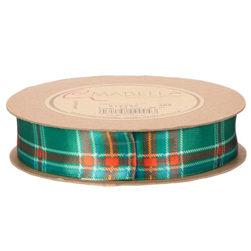 Geschenkband mit Karomuster 25mm Grün und Rot 20m Polyester | Floristik24.ch
