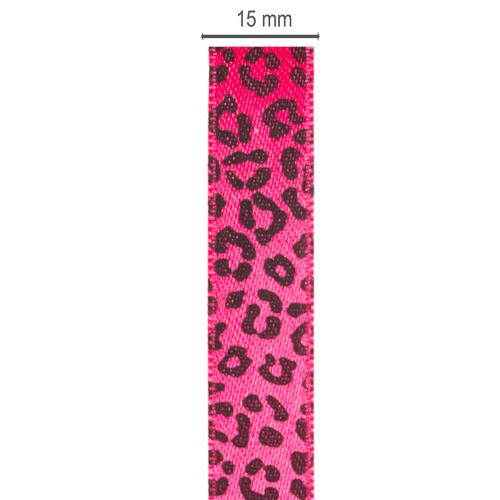 Dekoband Polyester Leopardenmuster Pink 18m Rolle | Floristik24.ch